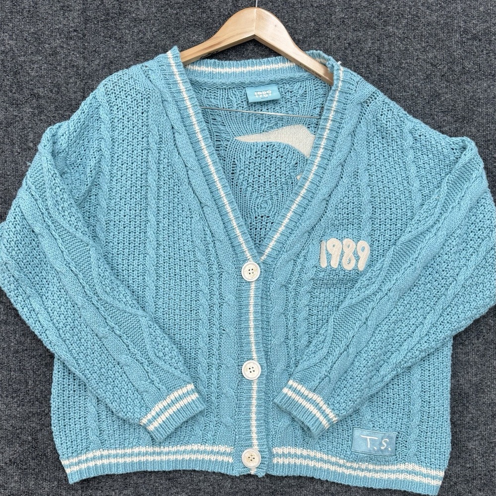 Taylor Swift Cardigan Size M/L Authentic 1989 Taylor's Version Blue Seagulls
